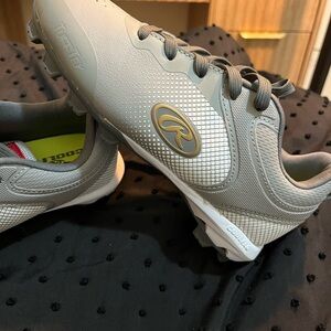 Gray and Gold Soccer Cleats